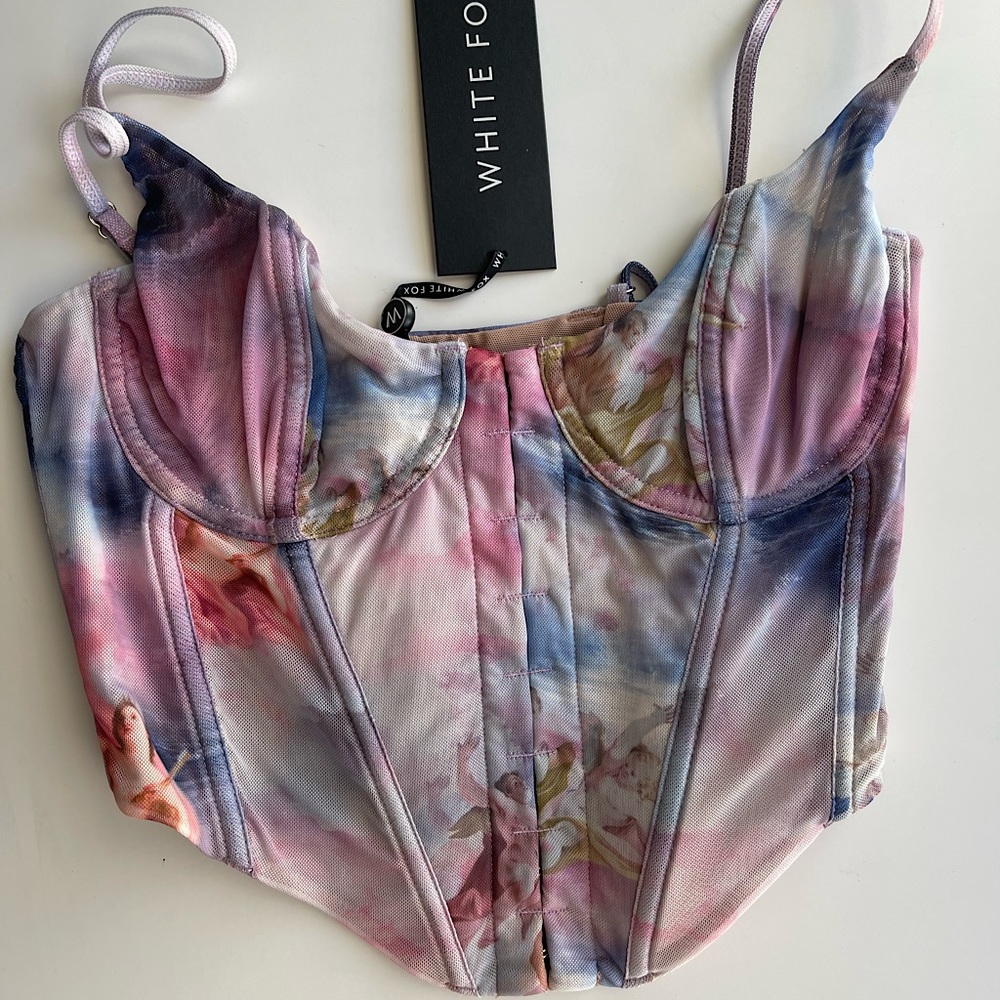NEW White Fox - Bustier Top - Angel Print